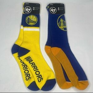 2 Pairs of Golden State Warriors athletic socks